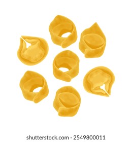 Vector Illustration Logo Clipart Raw Tortellini Italian Dumpling isolated