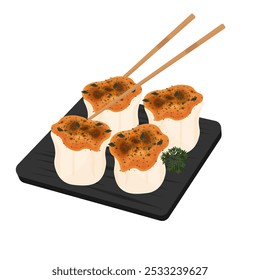 Vector Illustration Logo Clipart Ready to eat Dimsum with Mentai Sauce