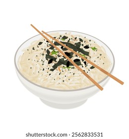 Vector Illustration Logo Clipart Ready to eat Furikake on rice 