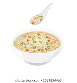 Vector Illustration logo Clipart Ready to eat Dakjuk Korean Chicken Rice Porridge
