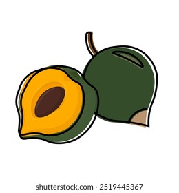 Vector Illustration Logo Clipart Simple Cartoon Superfood Pouteria lucuma