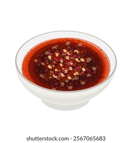 Vector Illustration Logo Clipart spicy seasoning chili oil on a white bowl