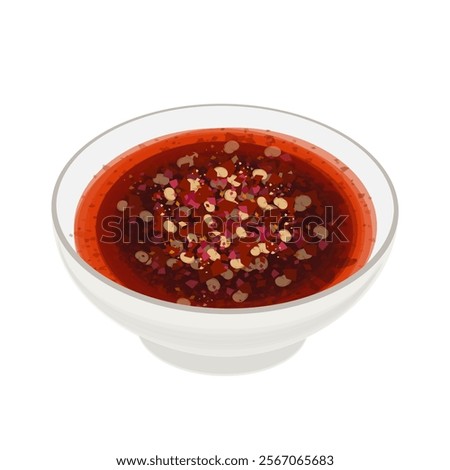 Vector Illustration Logo Clipart spicy seasoning chili oil on a white bowl