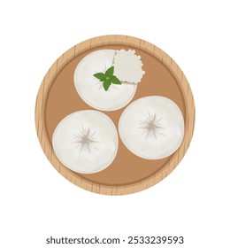 Vetor ilustração logotipo Clipart vista superior italiano Burrata Queijo