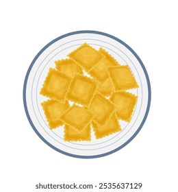 Vector Illustration Logo Clipart Top View Ravioli