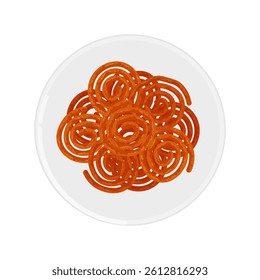 Vector Illustration Logo Clipart Top View Traditional Indian Sweet Snack Jalebi 