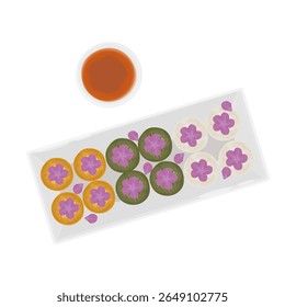 Vector Illustration Logo Clipart Top View Hwajeon korean kkot Darim