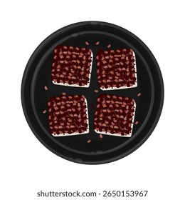 Vector Illustration Logo Clipart Top View Traditional Korea Food Pat Sirutteok