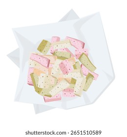 Vector Illustration Logo Clipart Top View Korean Traditional Candy Yeot