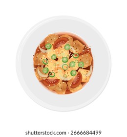 Vetor ilustração logotipo Clipart vista superior Gamja Jorim coreano batatas cozidas