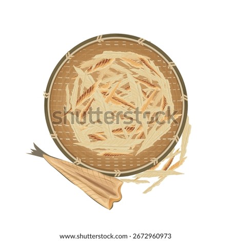 Vector Illustration Logo Clipart Top View Hwangtae or Dried Pollack