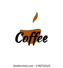 Vector illustration logo coffee with an abstract cup with black and brown color