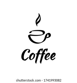 Vector illustration logo coffee with an abstract cup, black and white color