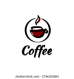 Vector illustration logo coffee with an abstract cup with black and brown color