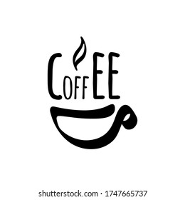 Vector illustration logo coffee with an abstract cup, black and white color