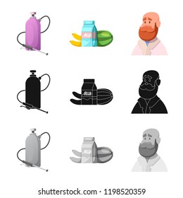 Vector illustration of  and  logo. Collection of  and  stock symbol for web.