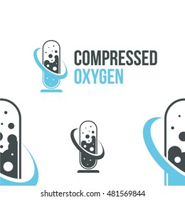 vector illustration of logo. concept design containers for compressed air or for example the logo of tourist services diving abstract oxygen Balon