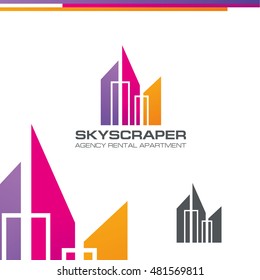 vector illustration  logo. construction firm. logo Real Estate Agency. rental housing sample logo graphics. creative design