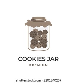 Vector illustration logo of cookies in a jar
