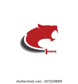 Ilustración vectorial. logo creado a partir del concepto de logo de jaguar y espada.