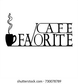 Vector illustration, logo with cup of coffee