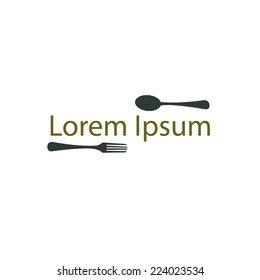vector illustration logo with cutlery