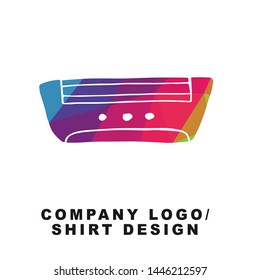 Vector Illustration Logo Design of Aircon Technology with Geometry Polygon Rainbow Color. Graphic Design for Shirt, Background, Template, Layout, Website, Mobile App and More.