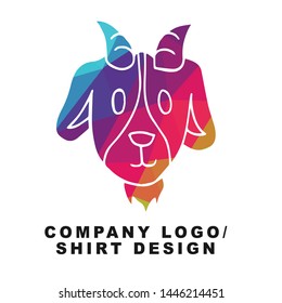 Vector Illustration Logo Design of Animal Goat with Geometry Polygon Rainbow Color. Graphic Design for Shirt, Background, Template, Layout, Website, Mobile App and More.