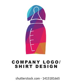 Vector Illustration Logo Design of Baby Bottle with Geometry Polygon Rainbow Color. Graphic Design for Shirt, Background, Template, Layout, Website, Mobile App and More.