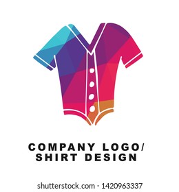 Vector Illustration Logo Design of Baby Clothes with Geometry Polygon Rainbow Color. Graphic Design for Shirt, Background, Template, Layout, Website, Mobile App and More.