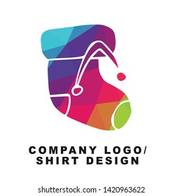 Vector Illustration Logo Design of Baby Socks with Geometry Polygon Rainbow Color. Graphic Design for Shirt, Background, Template, Layout, Website, Mobile App and More.