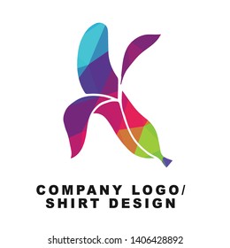 Vector Illustration Logo Design of Banana Fruit with Geometry Polygon Rainbow Color. Graphic Design for Shirt, Apparel, Template, Layout, Website, Mobile App and More.
