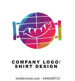 Vector Illustration Logo Design of Barbecue or Grill Party with Geometry Polygon Rainbow Color. Graphic Design for Shirt, Background, Template, Layout, Website, Mobile App and More.