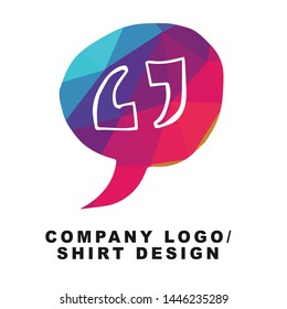 Vector Illustration Logo Design of Bubble Message or Chat with Geometry Polygon Rainbow Color. Graphic Design for Shirt, Background, Template, Layout, Website, Mobile App and More.
