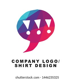 Vector Illustration Logo Design of Bubble Message or Chat with Geometry Polygon Rainbow Color. Graphic Design for Shirt, Background, Template, Layout, Website, Mobile App and More.