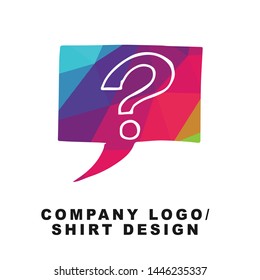 Vector Illustration Logo Design of Bubble Message or Chat with Geometry Polygon Rainbow Color. Graphic Design for Shirt, Background, Template, Layout, Website, Mobile App and More.