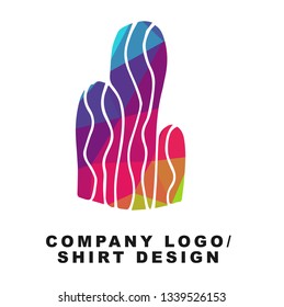 Vector Illustration Logo Design of Cactus Plant with Geometry Polygon Rainbow Color. Graphic Design for Shirt, Apparel, Template, Layout, Website, Mobile App and More. 