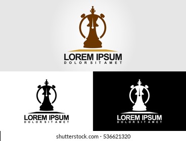 Vector illustration of logo design for a chess companies or a chess player. Flat design.