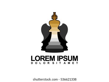 Vector illustration of logo design for a chess companies or a chess player. Flat design.