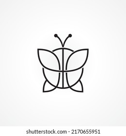 Vector Illustration of logo design for a concept of basketball with butterfly