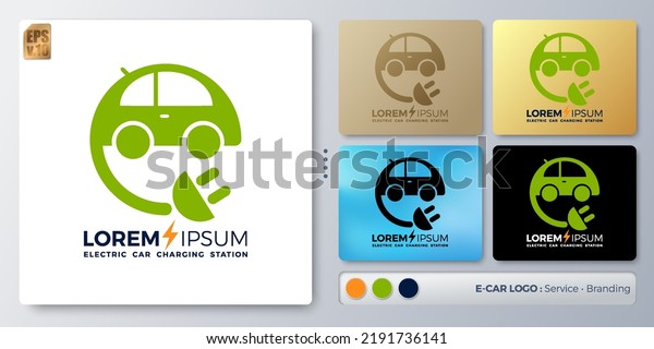 Vector illustration Logo design electric car\
business. Blank name for insert your Branding. Designed with\
examples for all kinds of applications. You can used for company,\
charging station,\
signage.