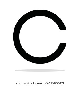 Vector illustration logo design font letter c which is formed round black color.