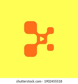 Ilustración vectorial de un diseño de logo formando letras y símbolos, perfecto para el logotipo y el icono de la compañía.