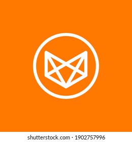Vector illustration of a logo design forming a fox head, perfect for corporate logos and icons.