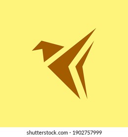 Vector illustration of a logo design forming a flying bird, perfect for company logos and icons.