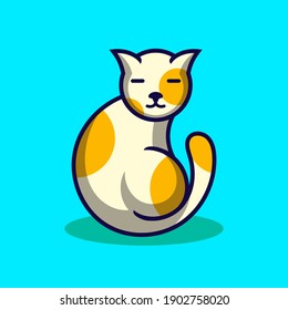 Ilustración vectorial del diseño de un logo formando un gato bonito, perfecto para logotipos e íconos de la compañía.