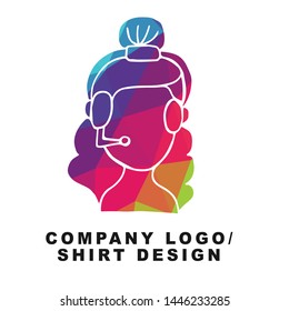 Vector Illustration Logo Design of Freelance Virtual Assistant with Geometry Polygon Rainbow Color. Graphic Design for Shirt, Background, Template, Layout, Website, Mobile App and More.