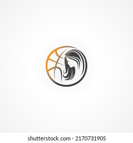 Vector Illustration of logo design for girls basketball team
