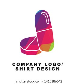 Vector Illustration Logo Design of Health Medicine with Geometry Polygon Rainbow Color. Graphic Design for Shirt, Background, Template, Layout, Website, Mobile App and More.