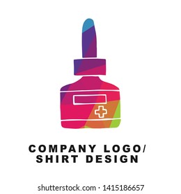 Vector Illustration Logo Design of Health Medicine with Geometry Polygon Rainbow Color. Graphic Design for Shirt, Background, Template, Layout, Website, Mobile App and More.